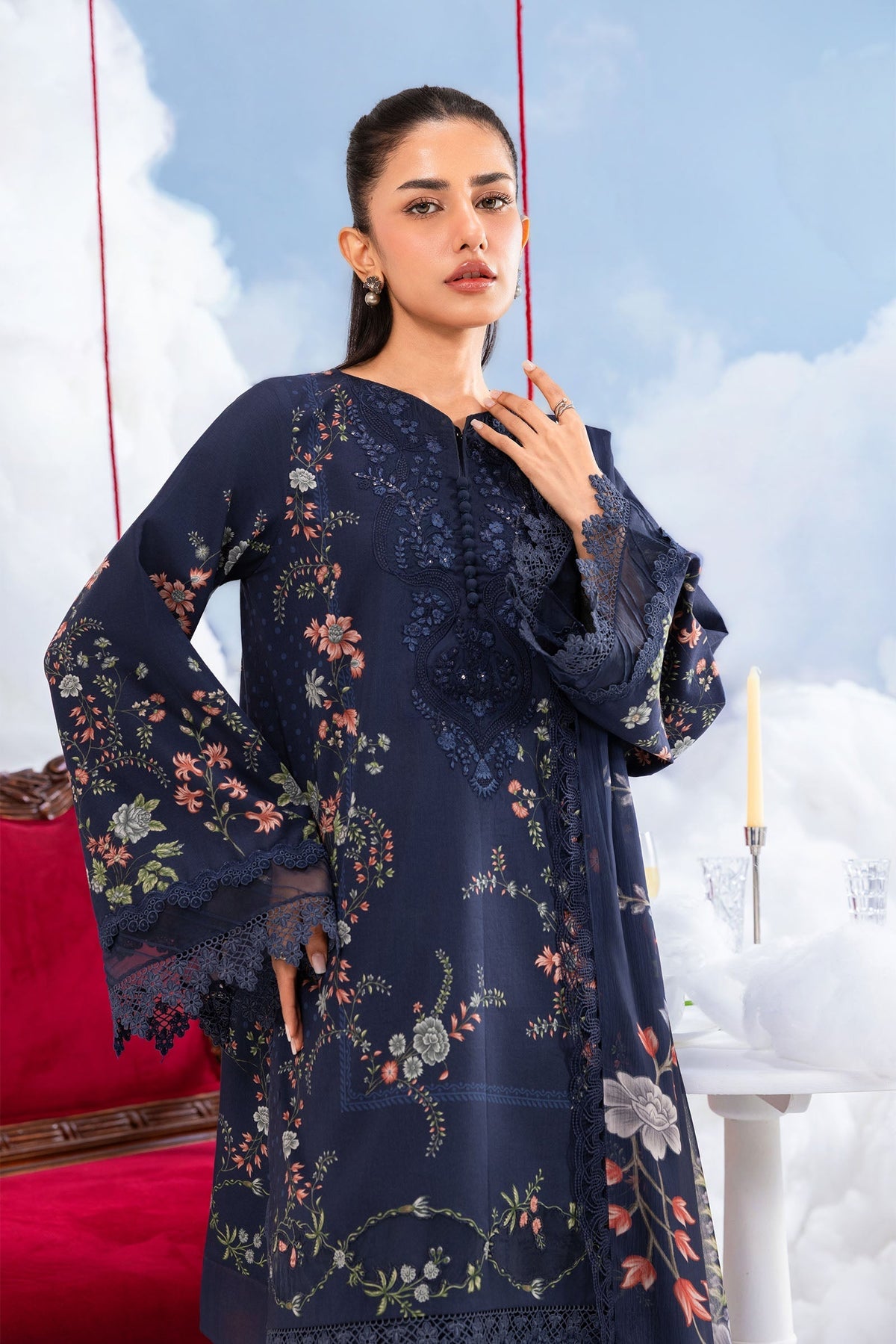 Maria B | M Basics Dreamscape Eid Lawn | MB-CUSV14-07B