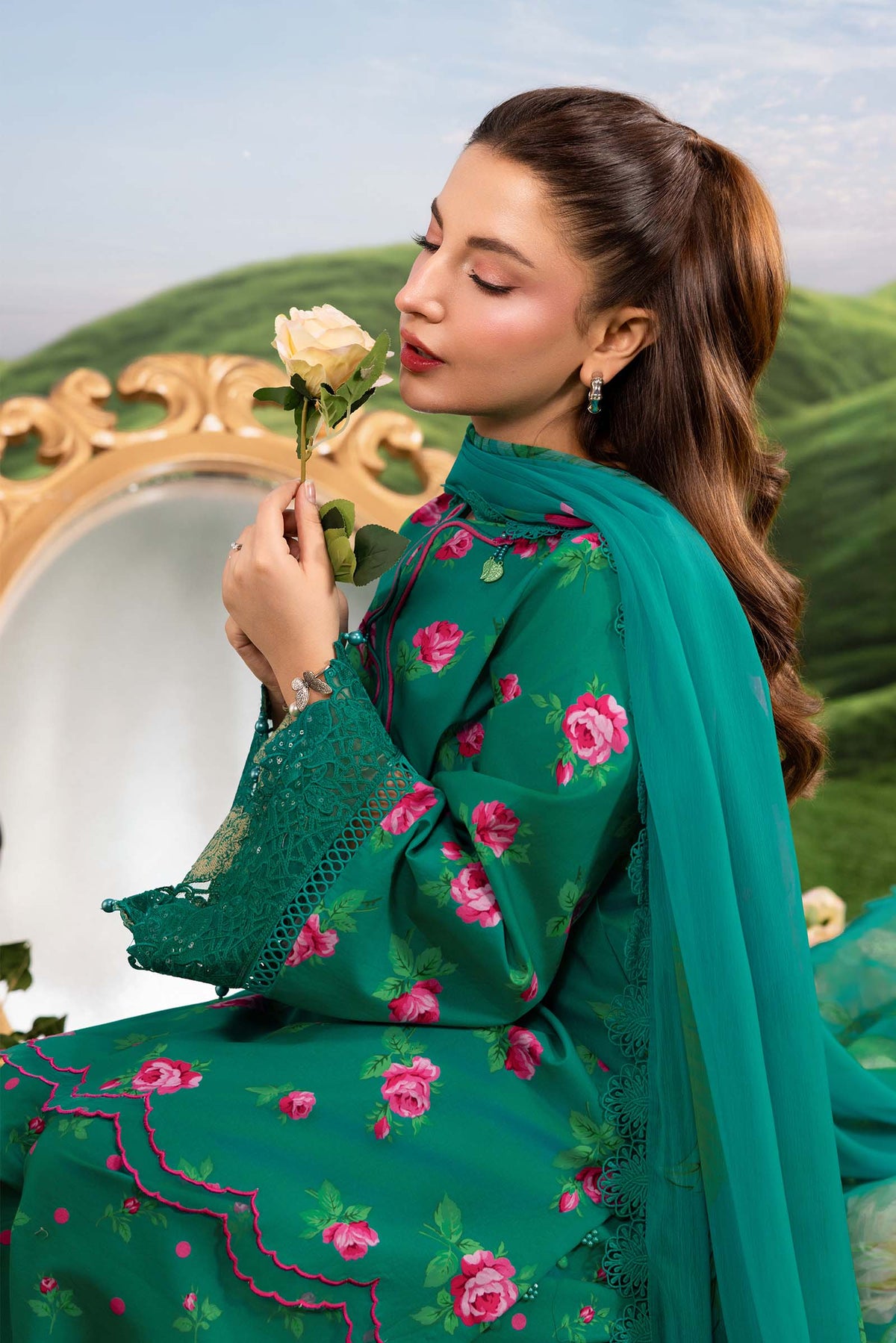 Maria B | M Basics Dreamscape Eid Lawn | MB-CUSV14-09A