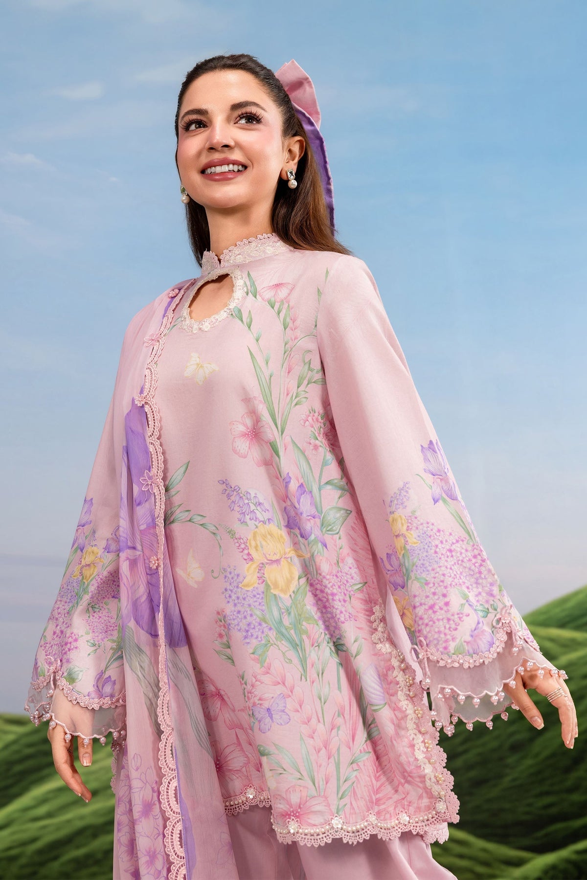 Maria B | M Basics Dreamscape Eid Lawn | MB-CUSV14-10B