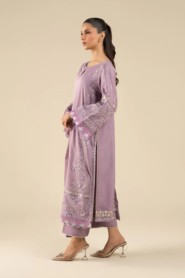 Maria B | Basics RTW | 3 Pc Embroidered Two Tone Silk Suit | MB-FS25-17