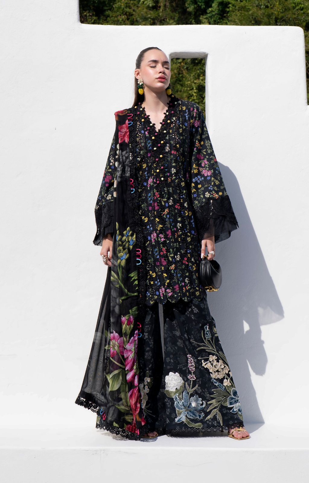 AJR Couture | Printakari Lawn 25 | Midnight Flora