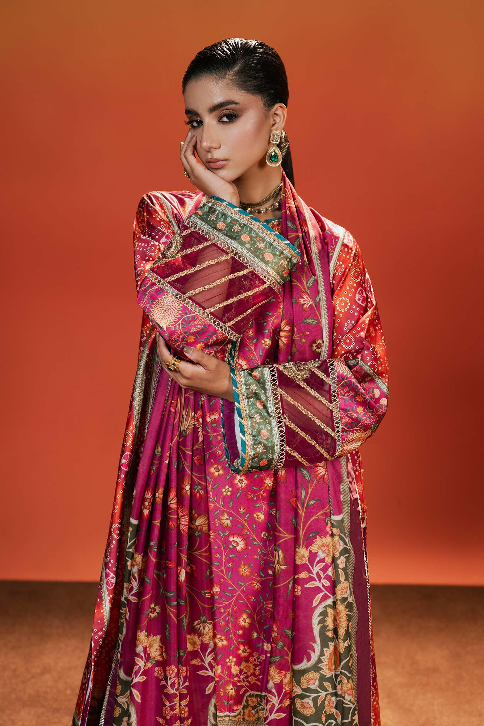 Maria B | Silk Prints | Satin Silk Suit SS-01