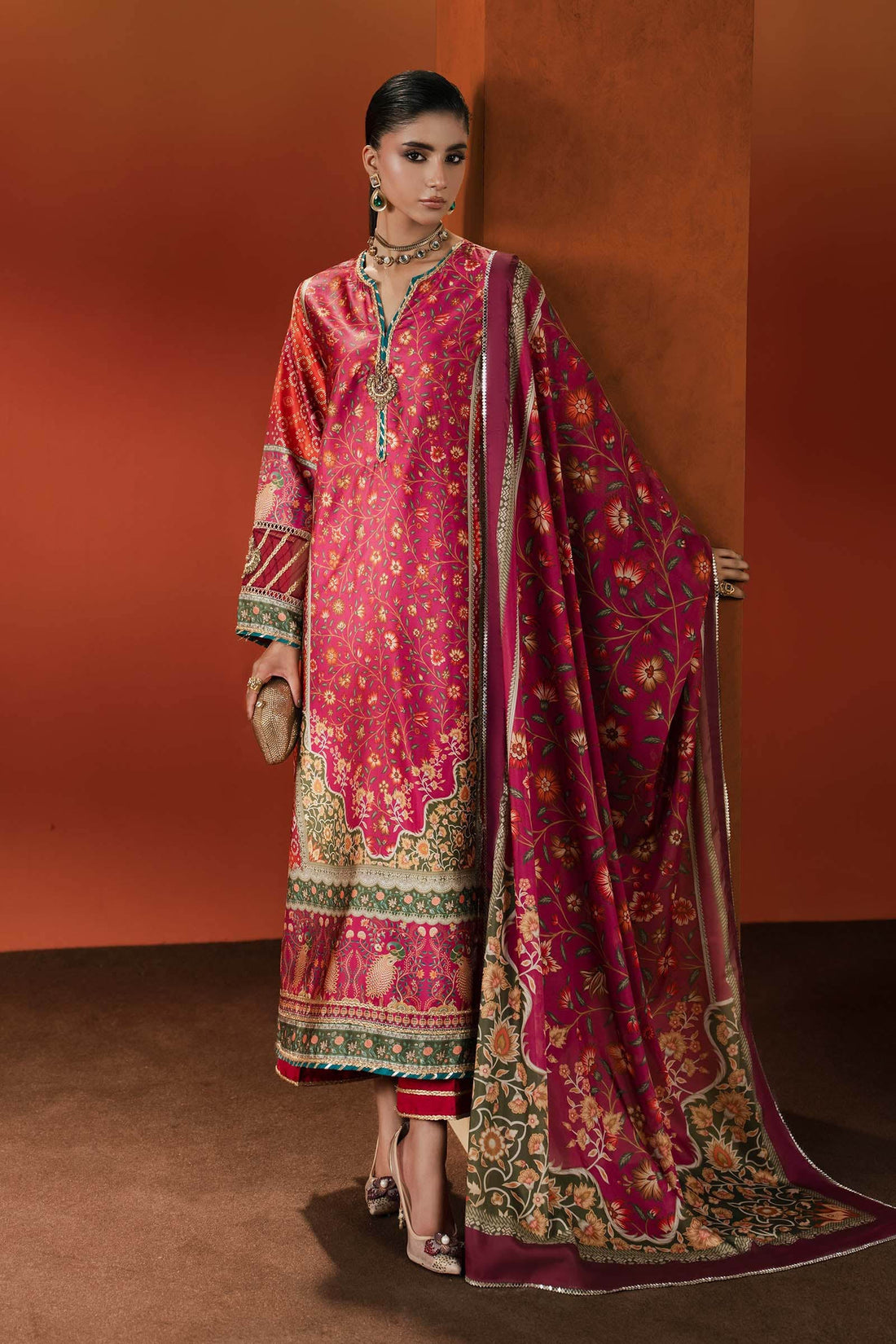 Maria B | Silk Prints | Satin Silk Suit SS-01