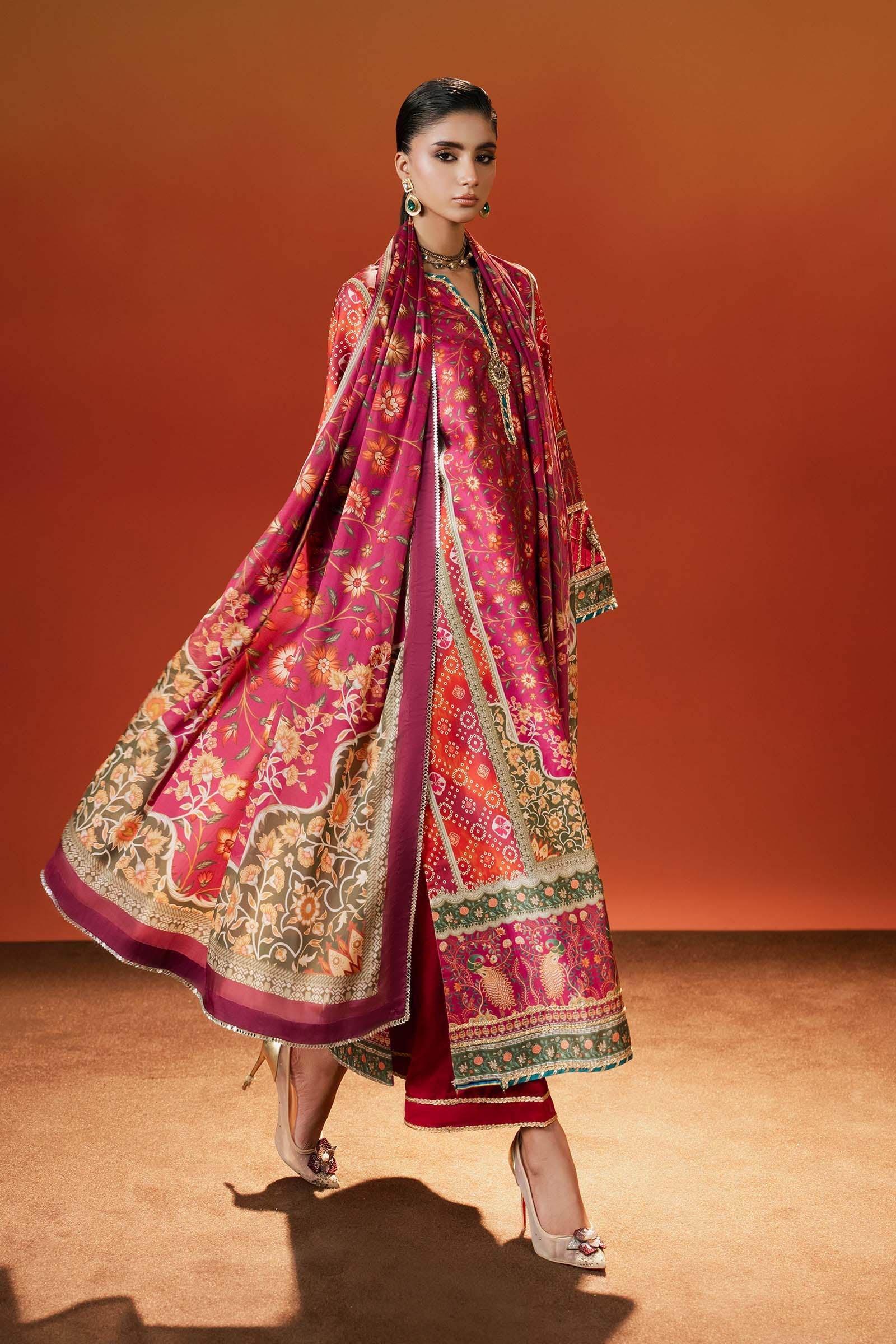 Maria B | Silk Prints | Satin Silk Suit SS-01