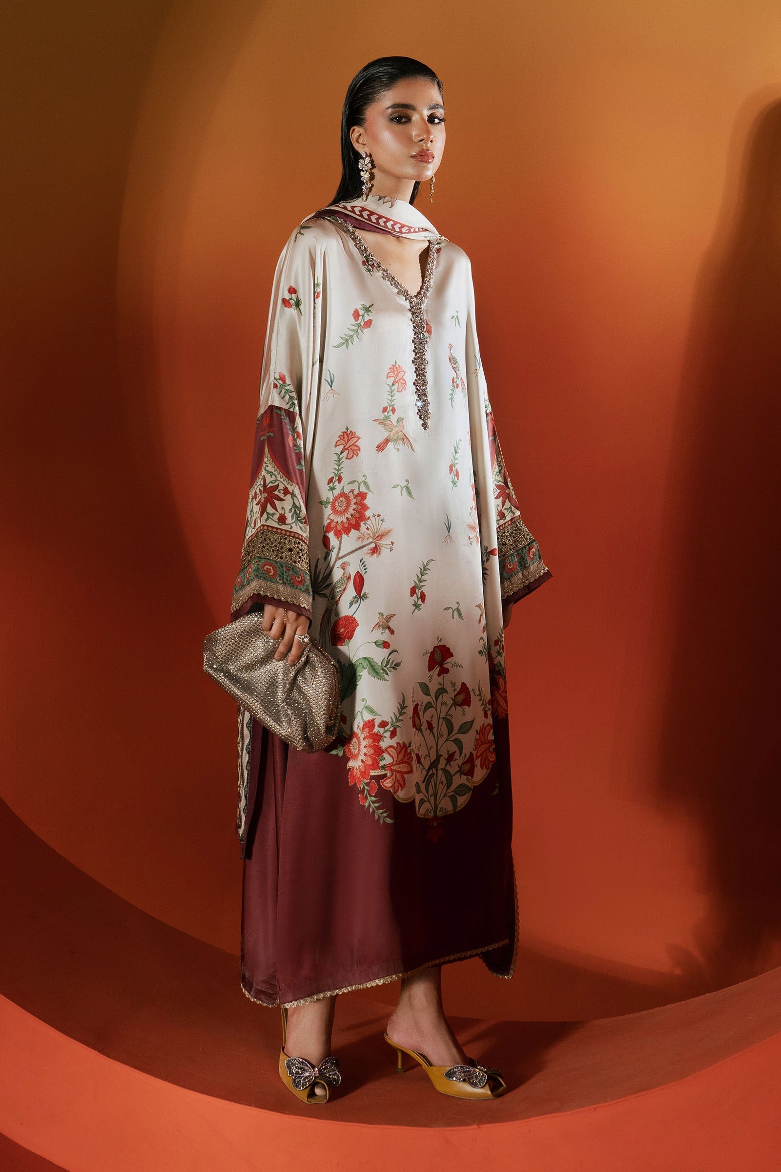 Maria B | Silk Prints | Satin Silk Suit SS-02