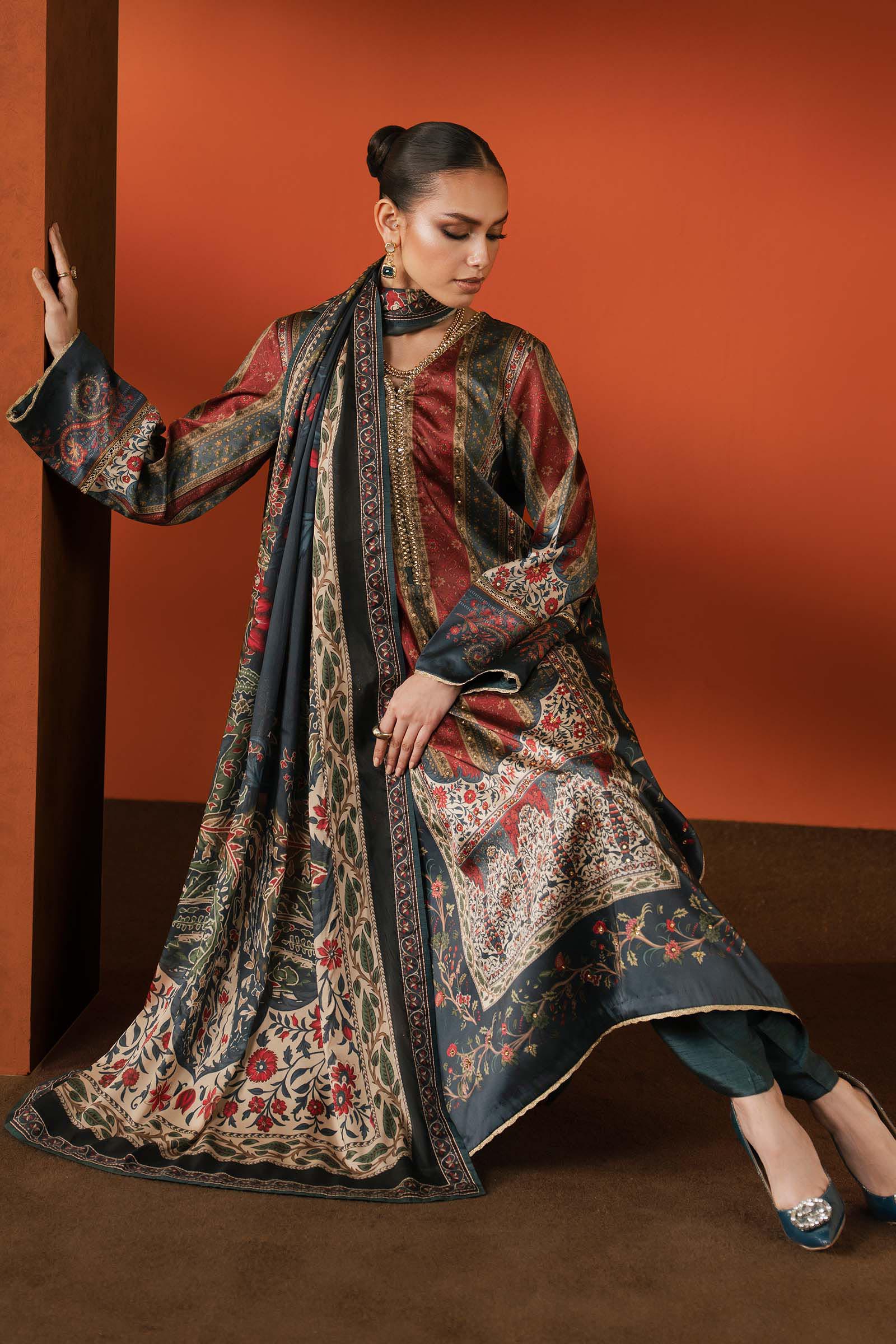 Maria B | Silk Prints | Satin Silk Suit SS-03