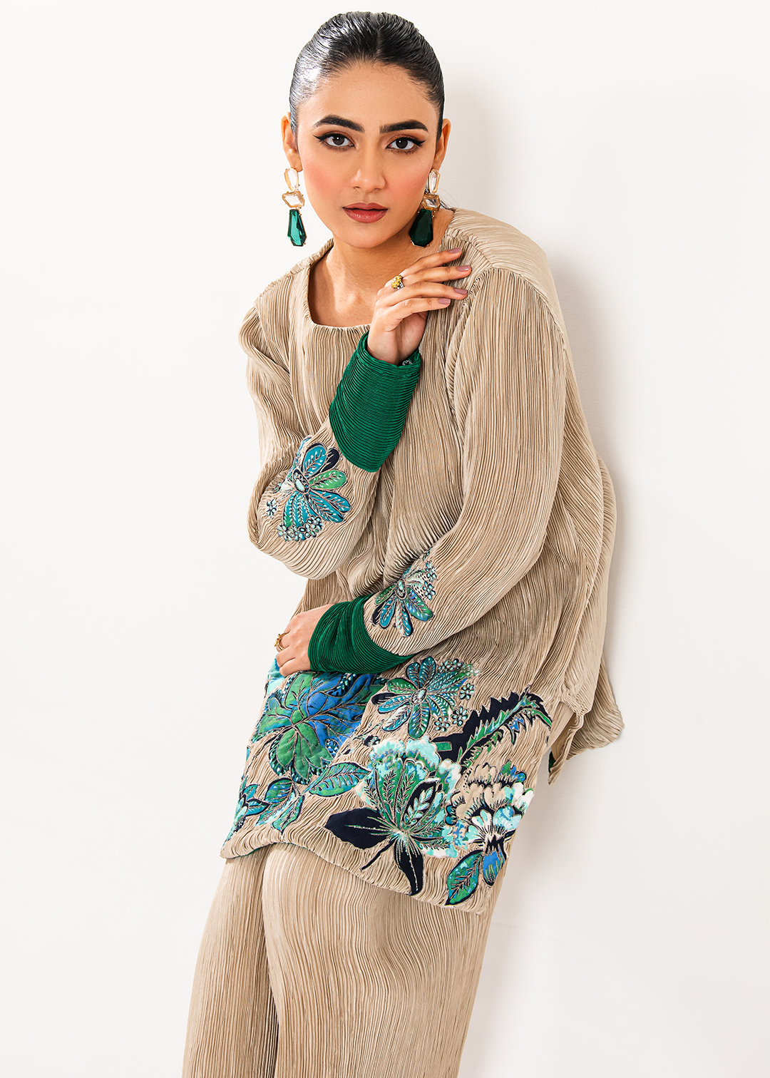 Maria Osama Khan | Claire Pleated Silk | Stardust