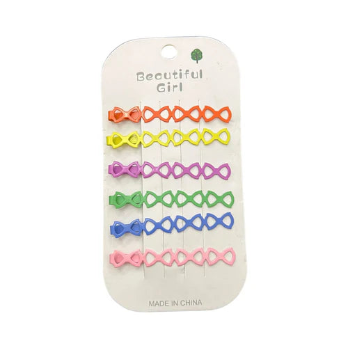 Colorful Bow Style Hair Pins – Set of 6 - Alizay Fashion Wholesale