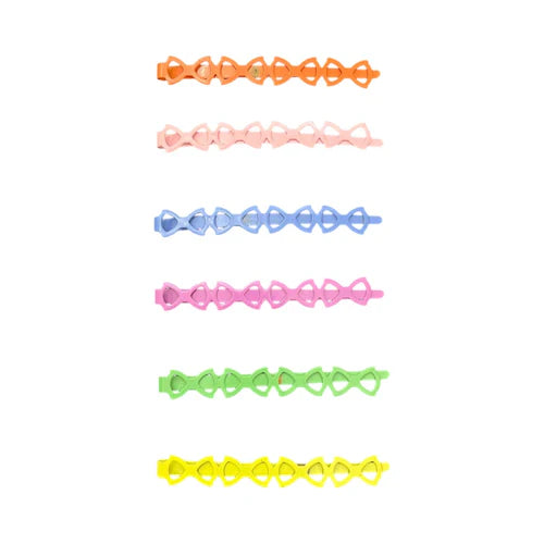 Colorful Bow Style Hair Pins – Set of 6 - Alizay Fashion Wholesale