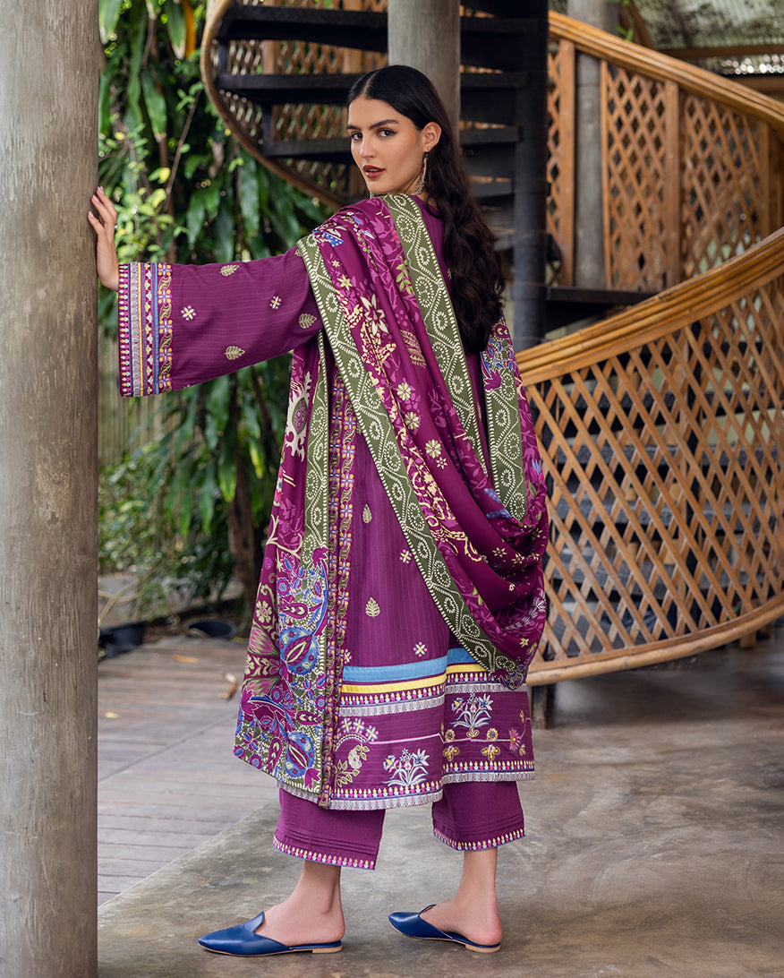 Mushq | Hemline Karandi | Plum Swirl