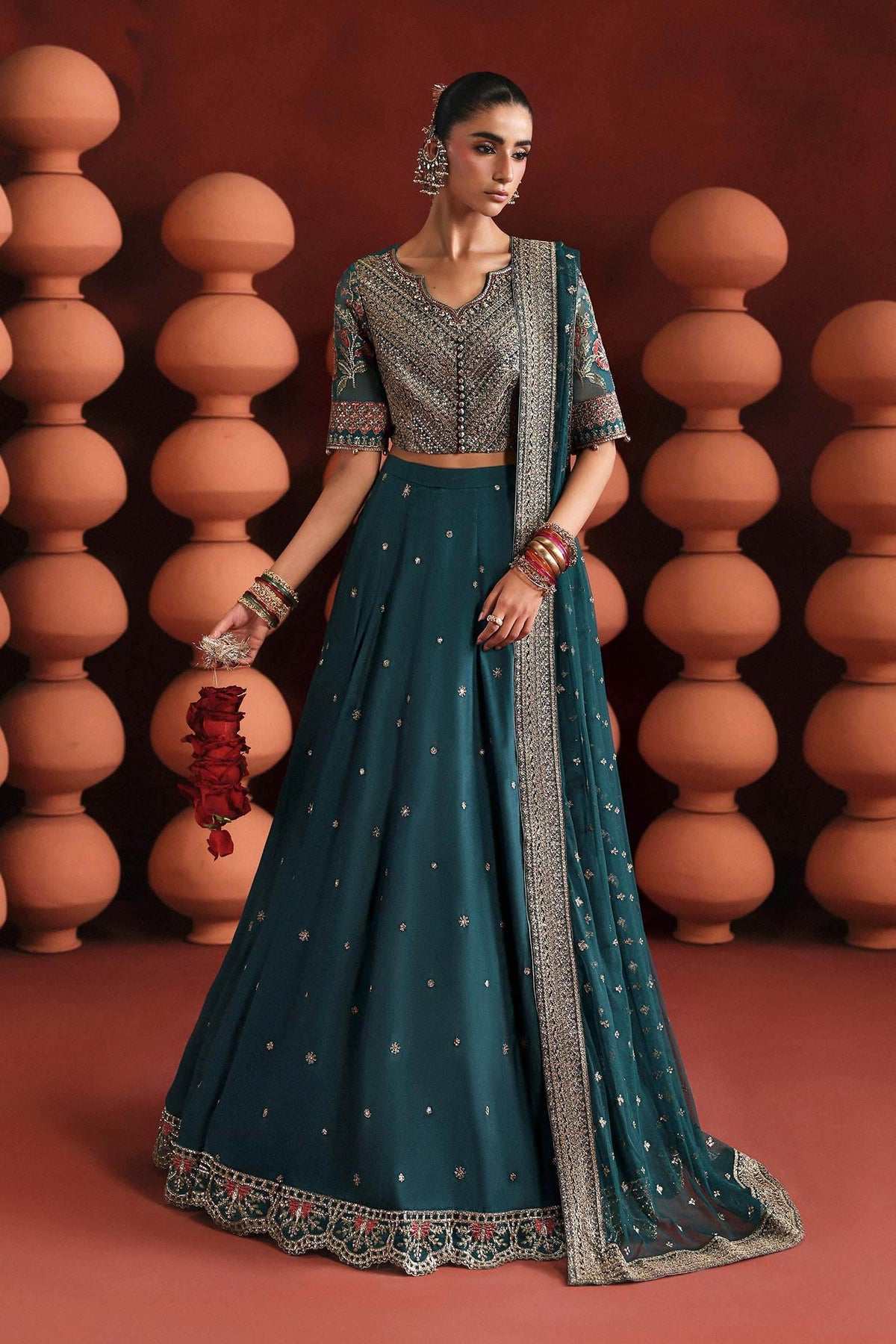 Maria B | Luxury Formals Pre Fall | SF-EA26-27-Teal