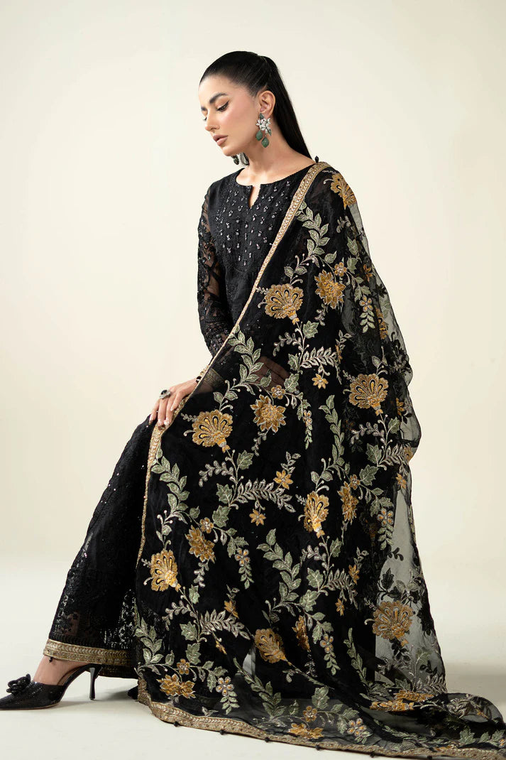 Maria B | Pre Fall Dresses | 3 Piece Embroidered Suit Black