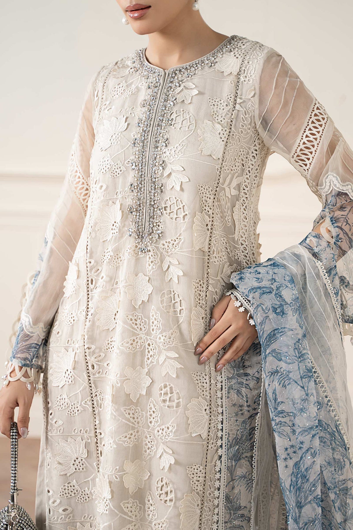 Maria B | Luxury Formals Pre Fall | SF-EA25-05R1-Off White