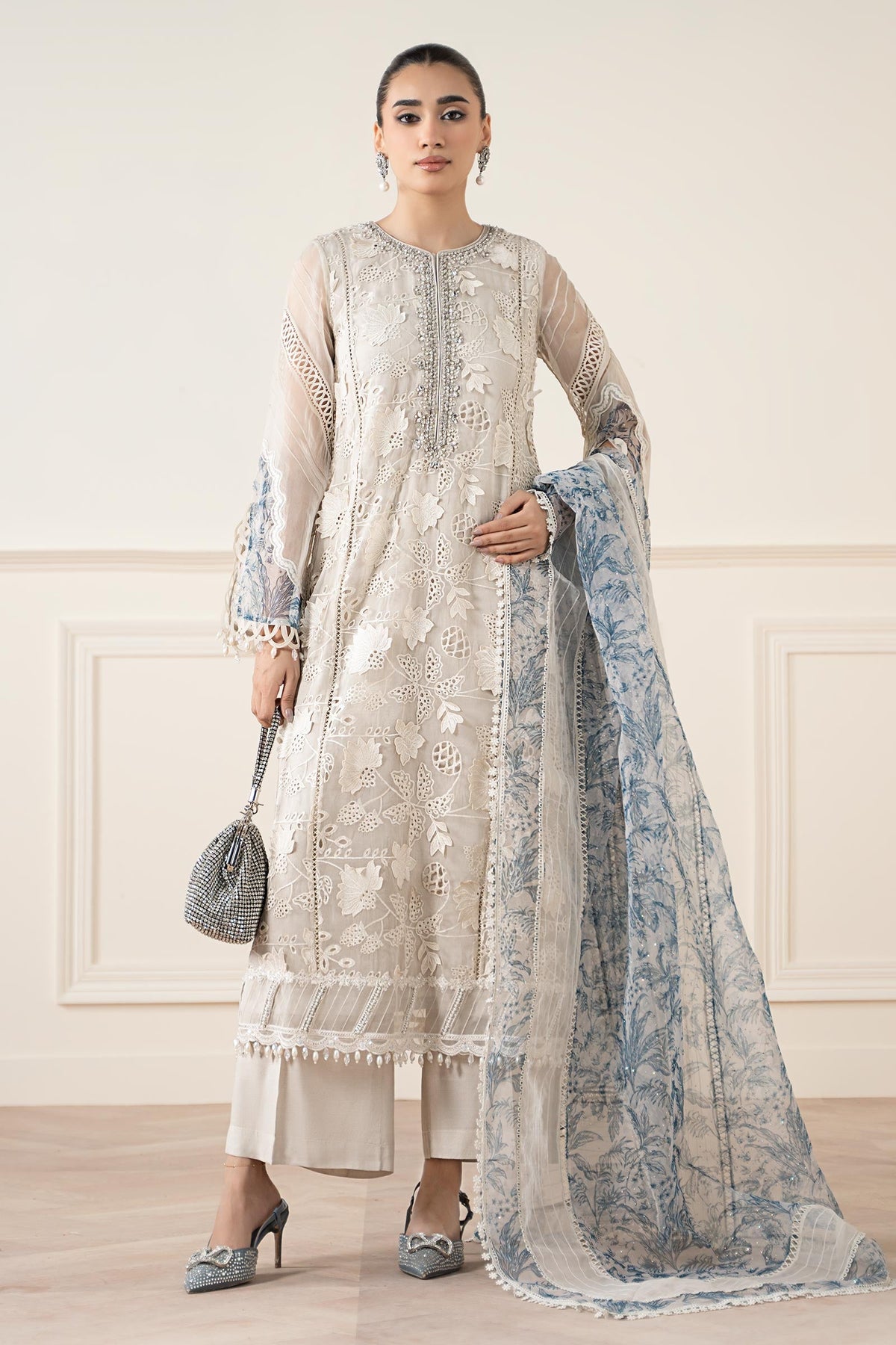 Maria B | Luxury Formals Pre Fall | SF-EA25-05R1-Off White