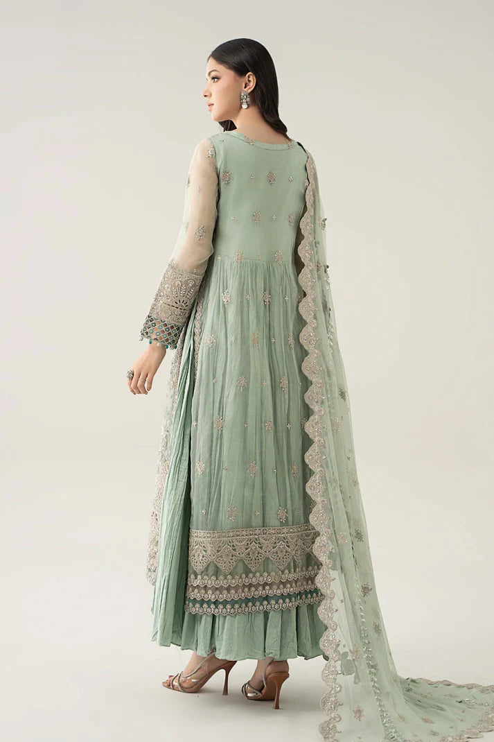 Maria B | Pre Fall Dresses | 3 Piece Embroidered Organza Suit Sea Green