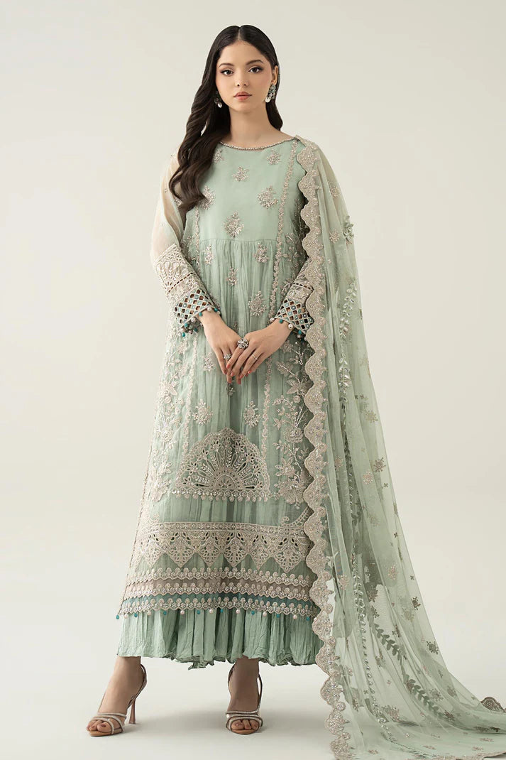 Maria B | Pre Fall Dresses | 3 Piece Embroidered Organza Suit Sea Green
