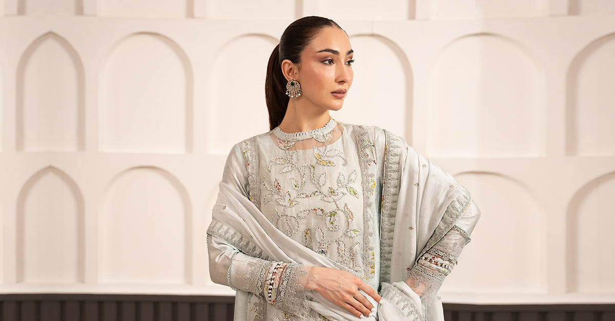 Maria B | Luxury Formals Pre Fall | SF-EA26-24-Ice Blue