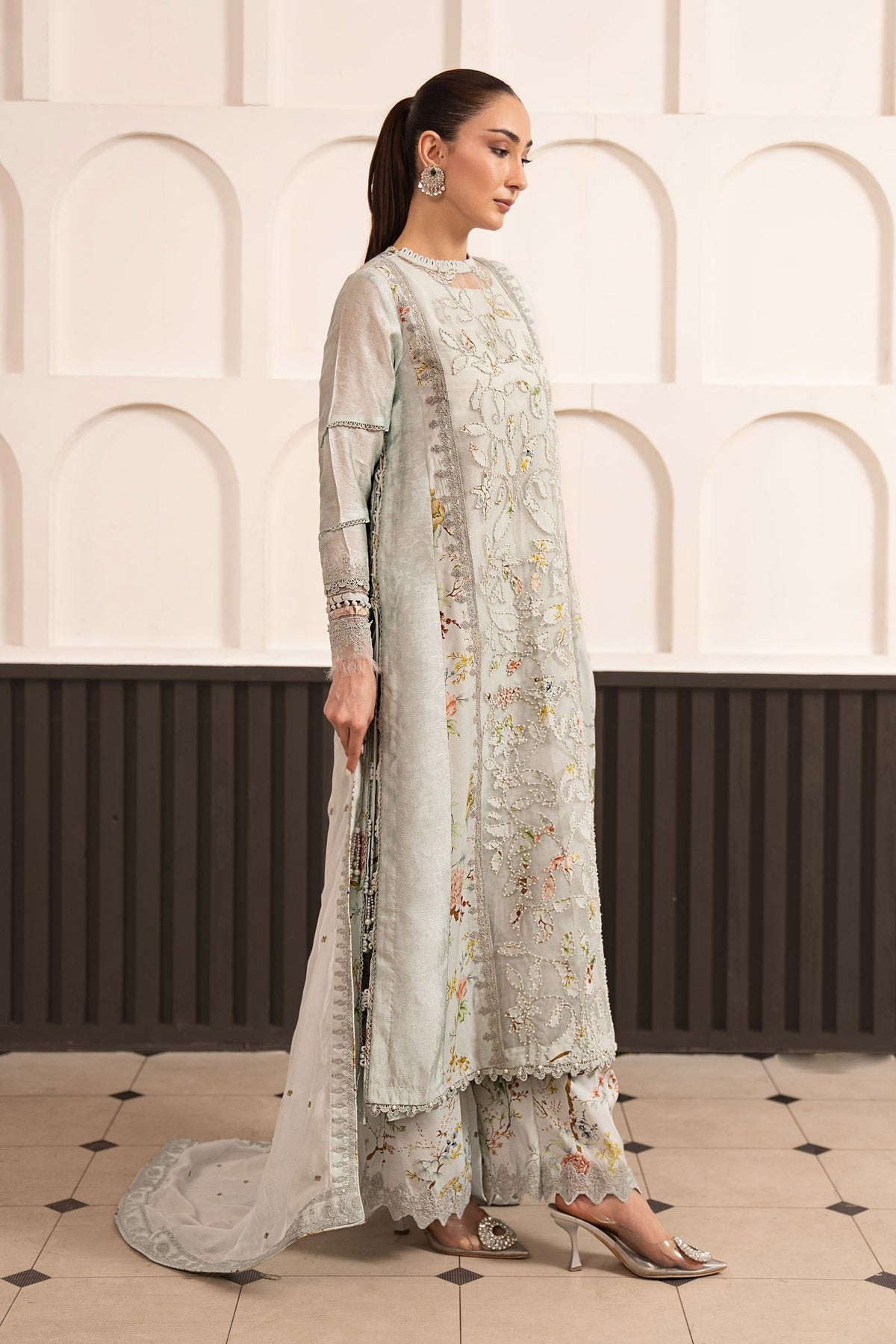 Maria B | Luxury Formals Pre Fall | SF-EA26-24-Ice Blue