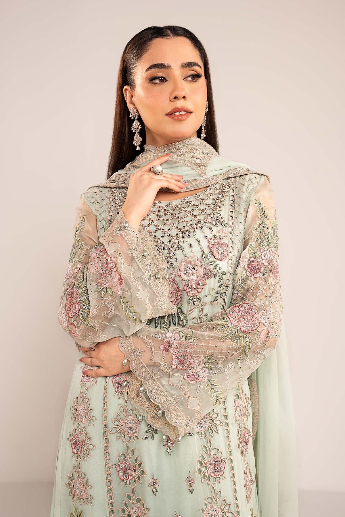 Maria  B | luxury formals | SF-EF26-01-Sea Green