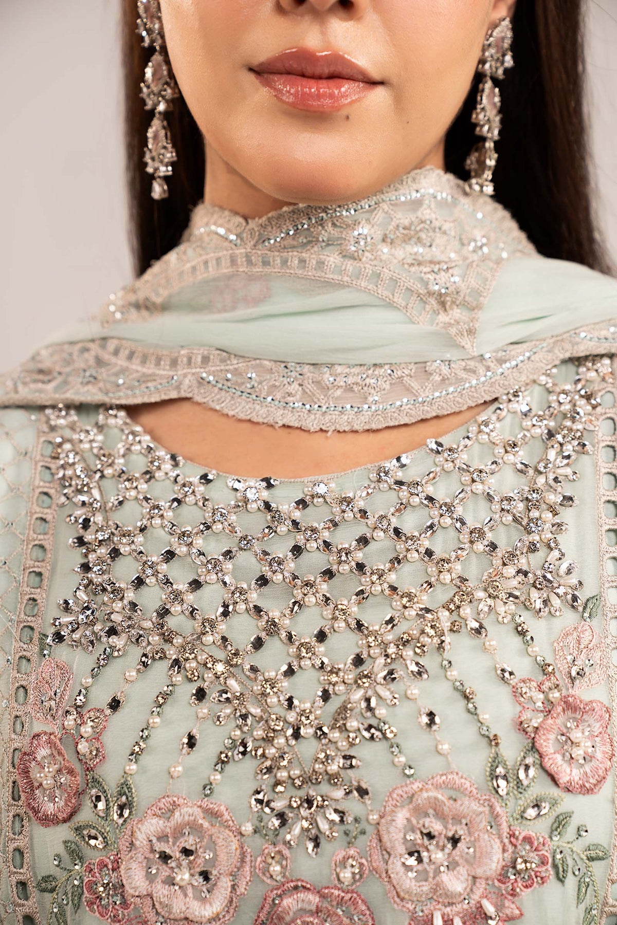 Maria  B | luxury formals | SF-EF26-01-Sea Green