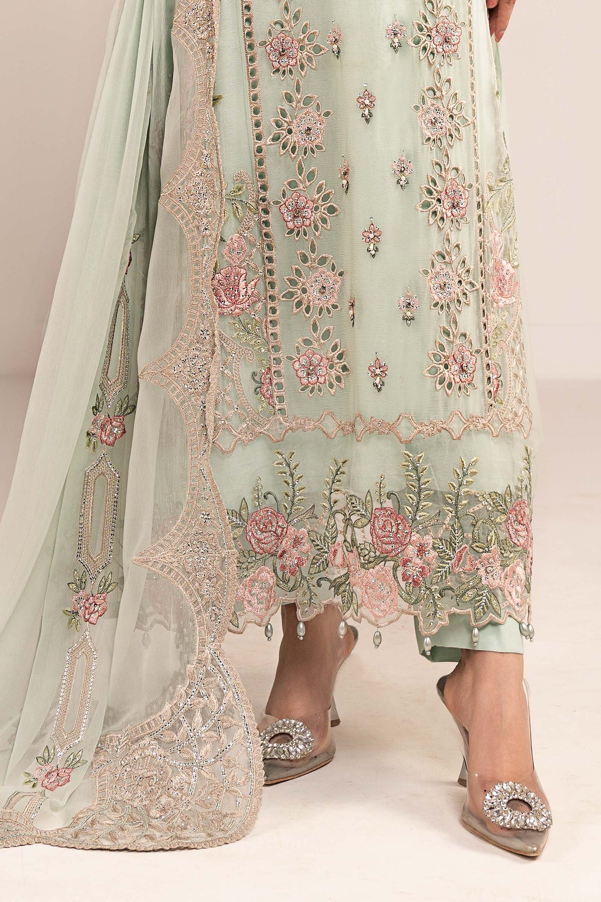 Maria  B | luxury formals | SF-EF26-01-Sea Green