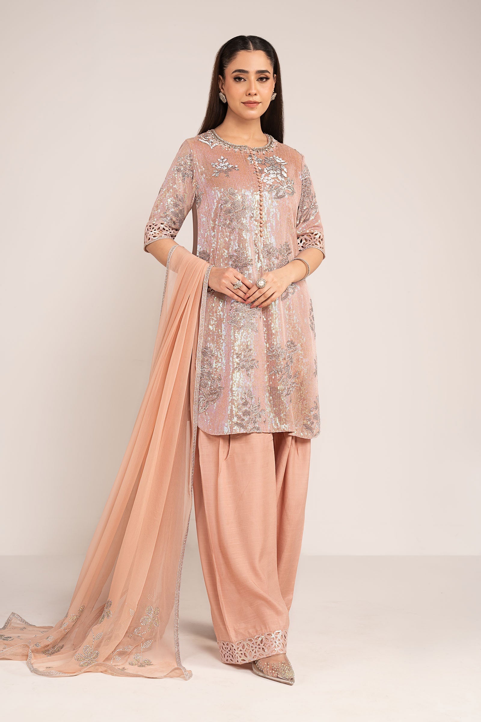 Maria B | Modern Archives | 3 Piece Embroidered Chiffon Suit