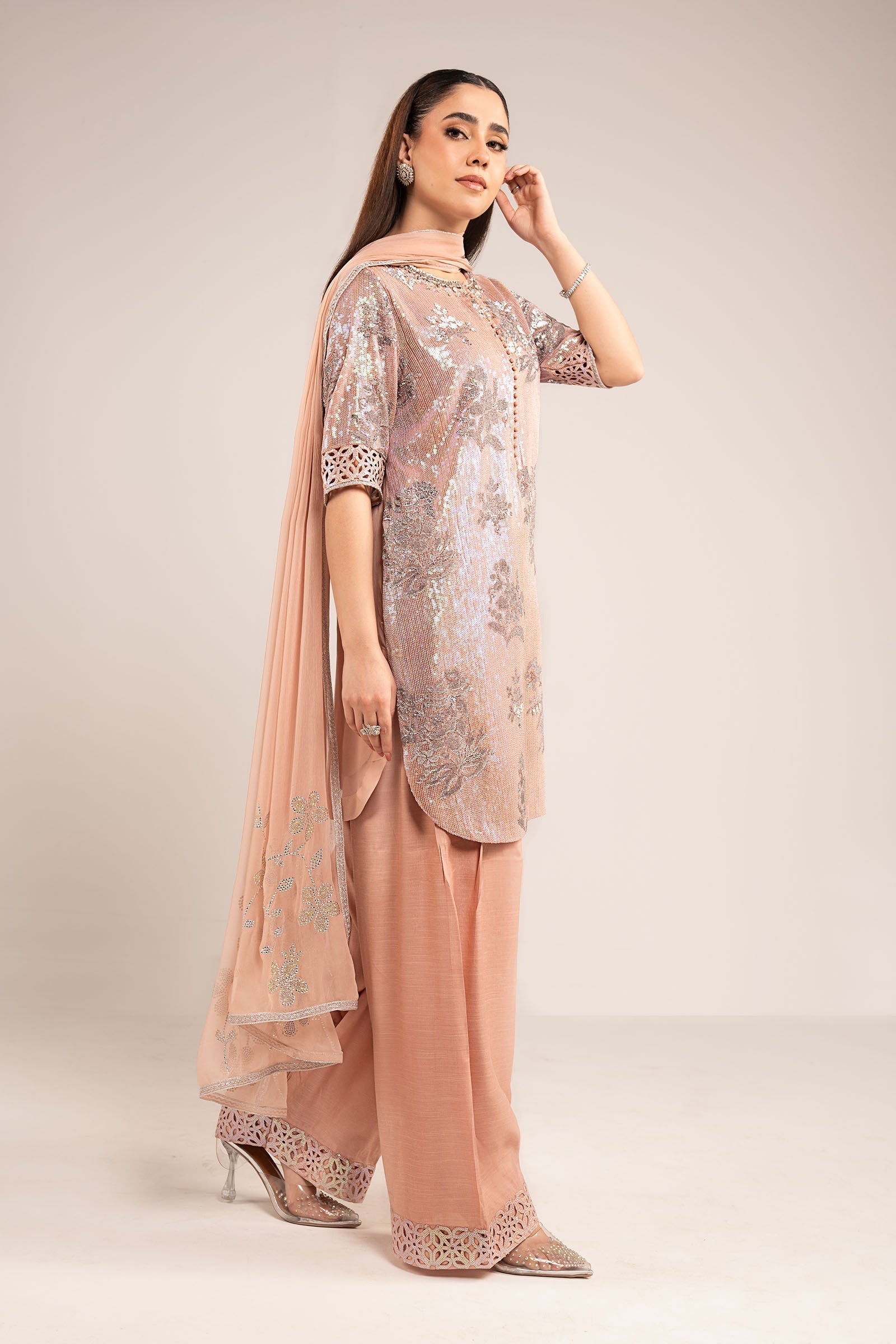 Maria B | Modern Archives | 3 Piece Embroidered Chiffon Suit