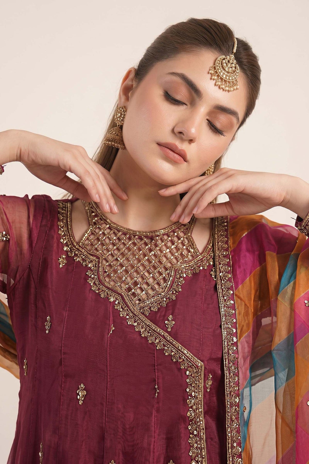 Maria B | Luxury Formals | SF-EF26-08-Maroon