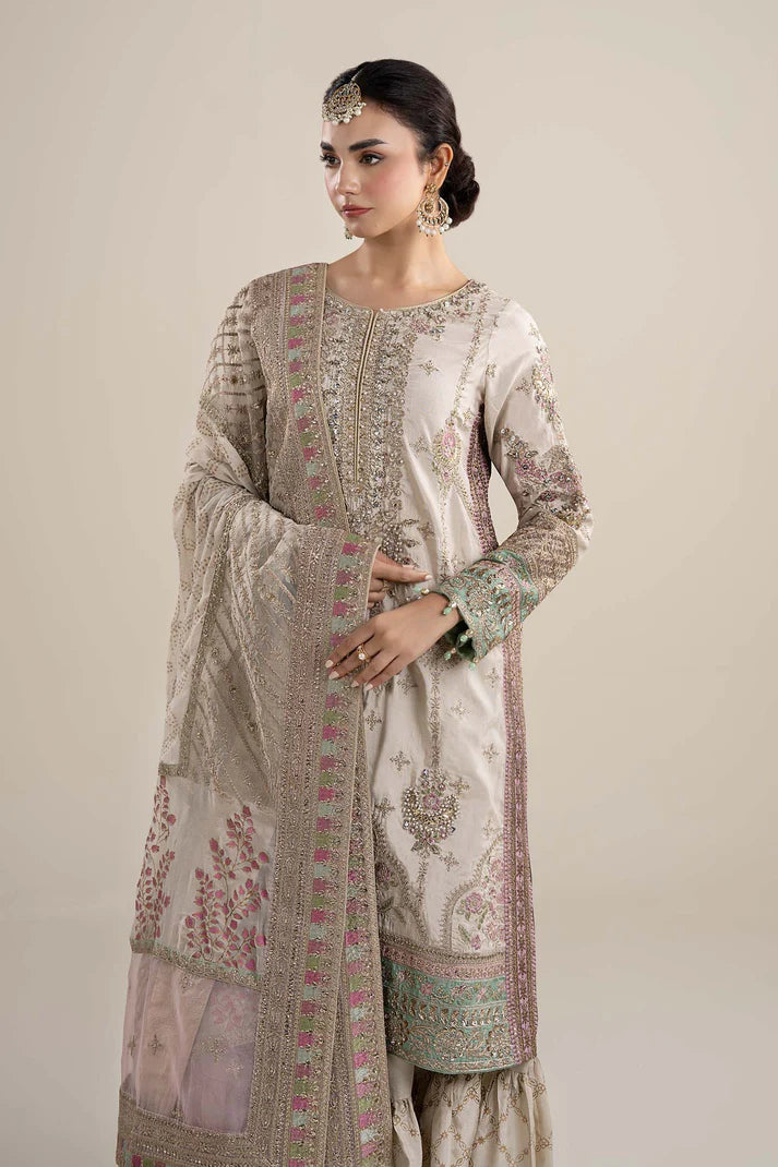 Maria B | Pre Fall Dresses | 3 Piece Embroidered Bamber Raw Silk Suit HH