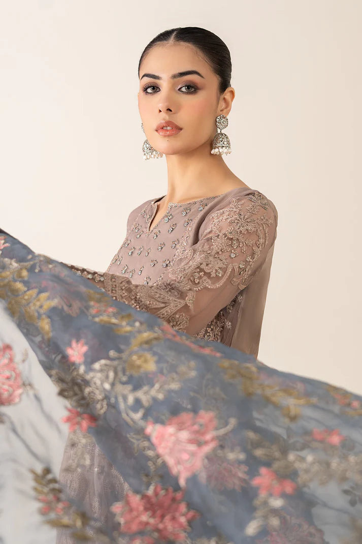 Maria B | Pre Fall Dresses | 3 Piece Embroidered Suit Gray