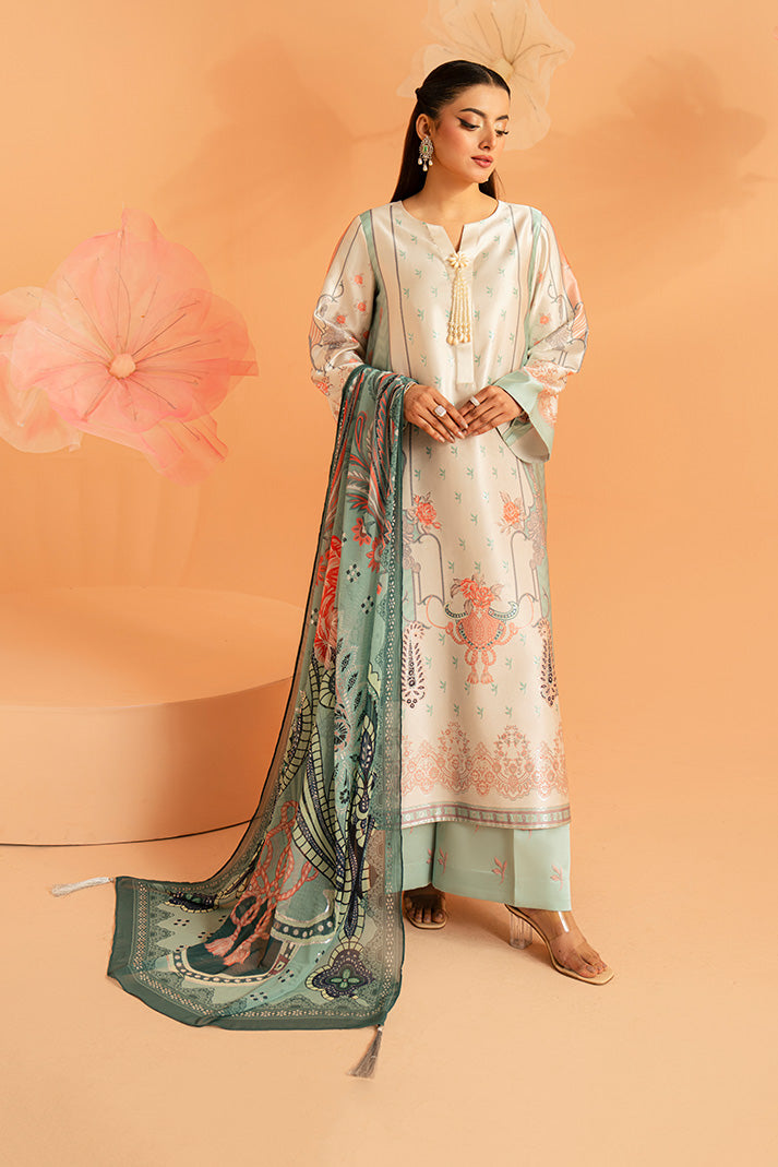 Imrozia Premium | Amelia Printed Silk | SP-149 Celeste Bloom