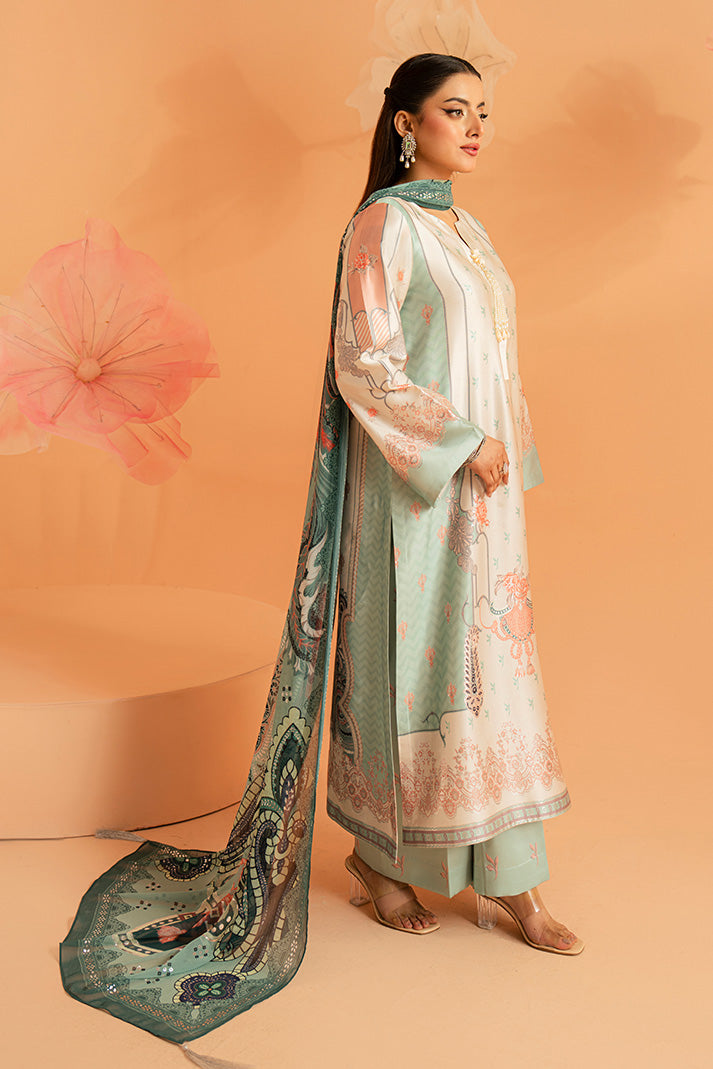 Imrozia Premium | Amelia Printed Silk | SP-149 Celeste Bloom