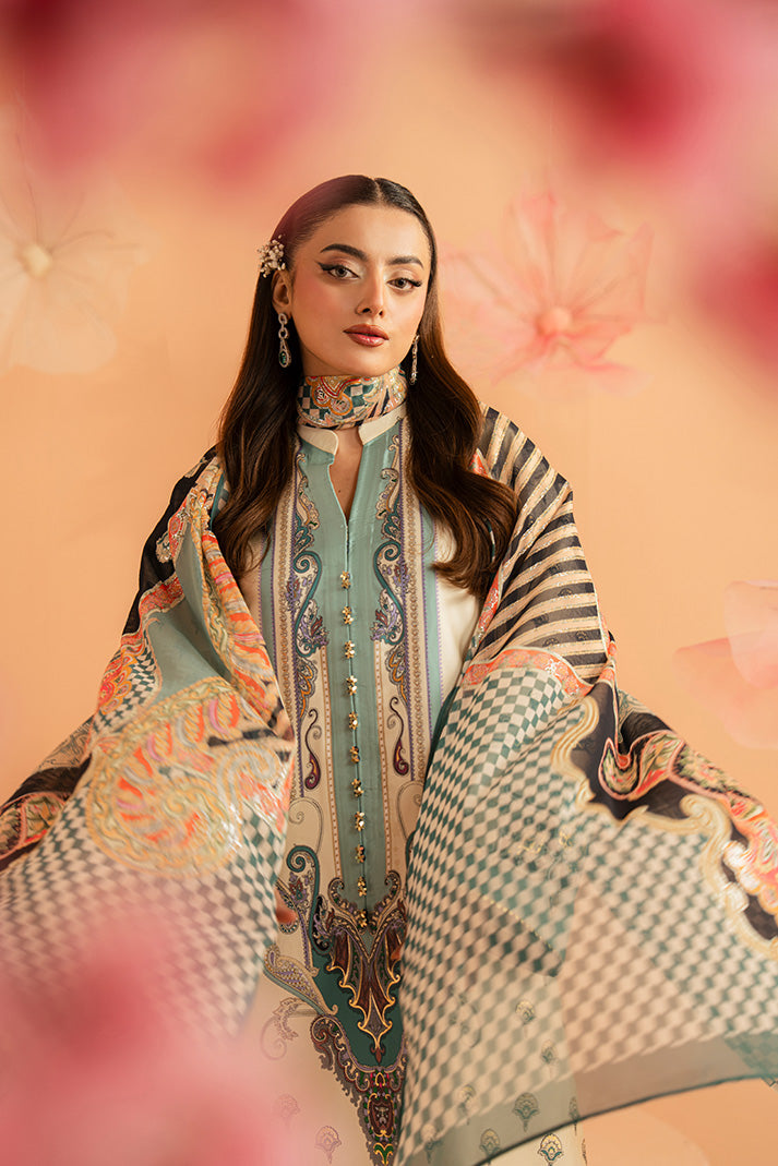 Imrozia Premium | Amelia Printed Silk | SP-150 Verdant Élan