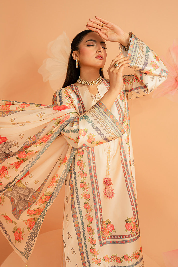 Imrozia Premium | Amelia Printed Silk | SP-154 Rosé Charm