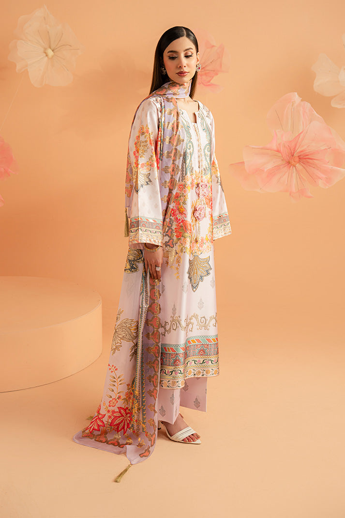 Imrozia Premium | Amelia Printed Silk | SP-157 Lilac Opulence