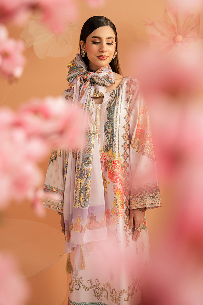 Imrozia Premium | Amelia Printed Silk | SP-157 Lilac Opulence