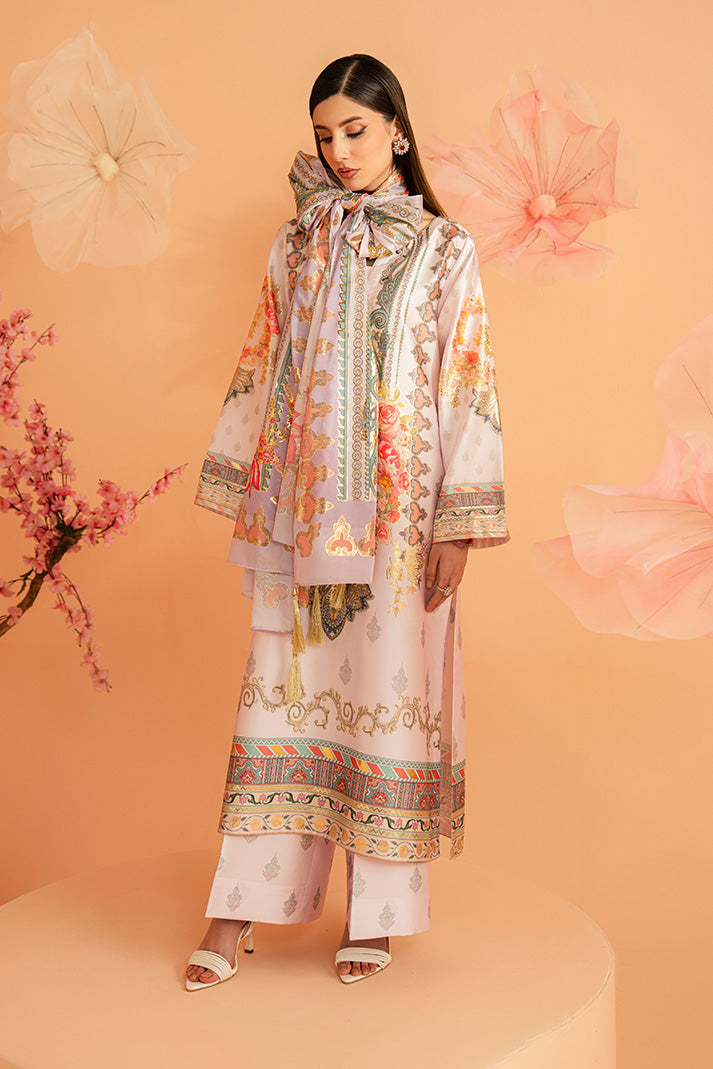 Imrozia Premium | Amelia Printed Silk | SP-157 Lilac Opulence