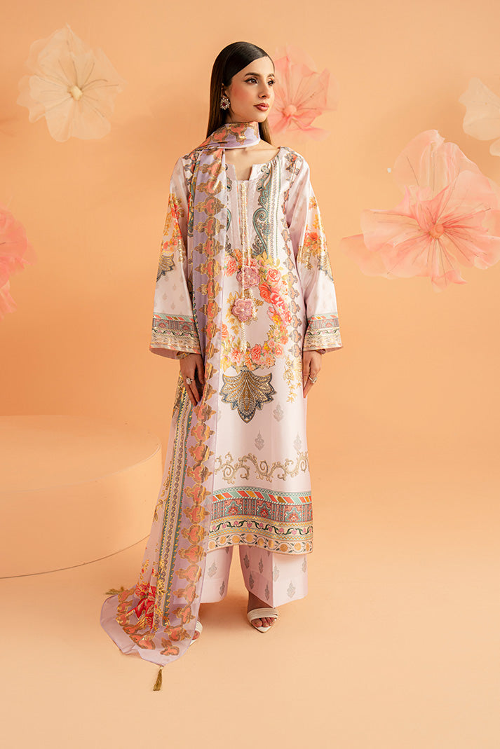 Imrozia Premium | Amelia Printed Silk | SP-157 Lilac Opulence