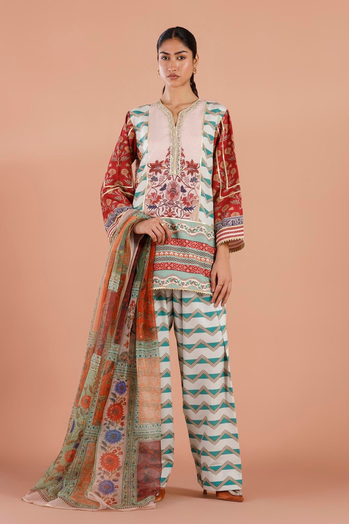 Sana Safinaz | Luxury Pret | Raw Silk Suit SS26EXE604P3