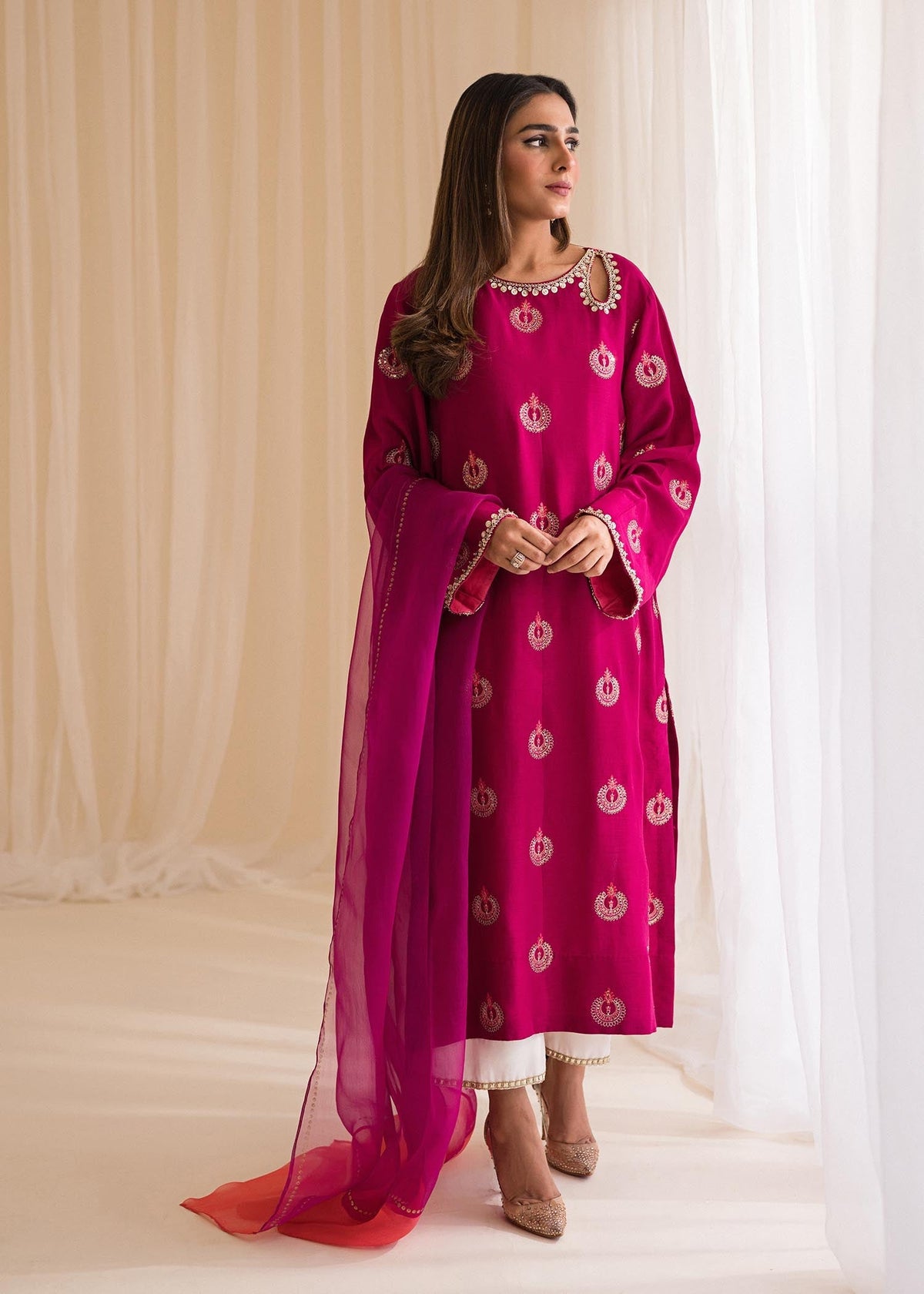Sadaf Fawad Khan | Lyla Festive Pret | Punchy Pink