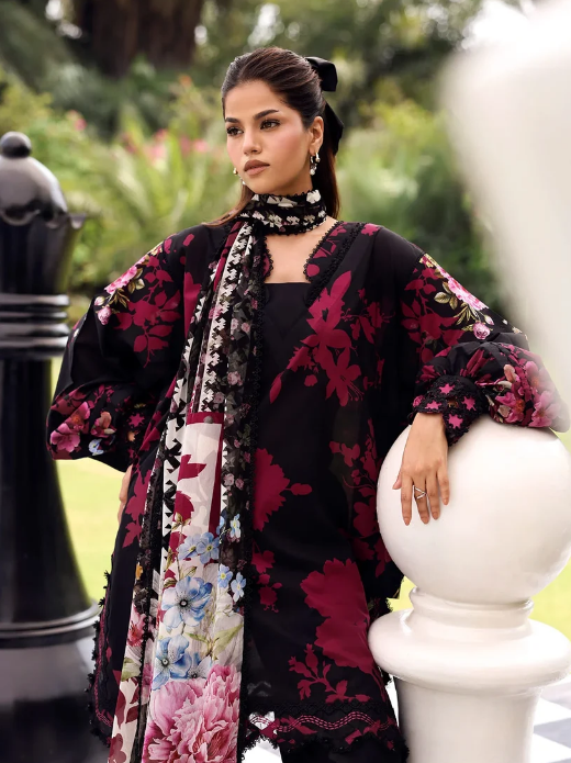Elaf Premium | Belladore Prints Chiffon 26 |EPA-4A SCARLET