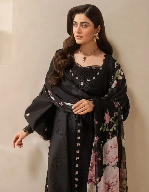 Elaf Premium | E Craft Chikankari 26 |EHC-5A CHARCOAL