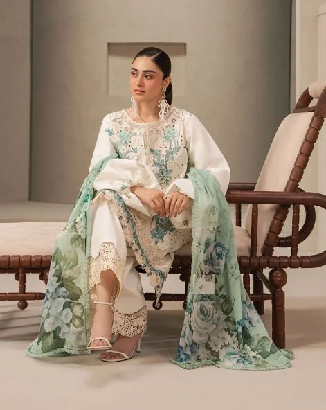 Elaf Premium | E Craft Chikankari 26 |EHC-1A VANILLA