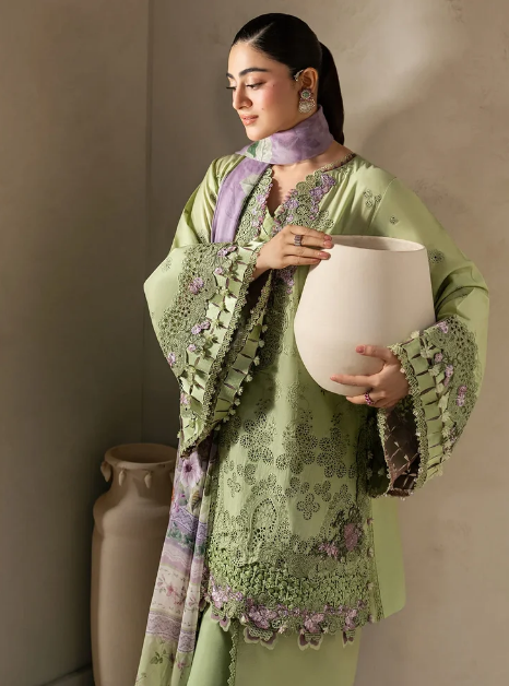 Elaf Premium | E Craft Chikankari 26 | EHC-6A BASIL