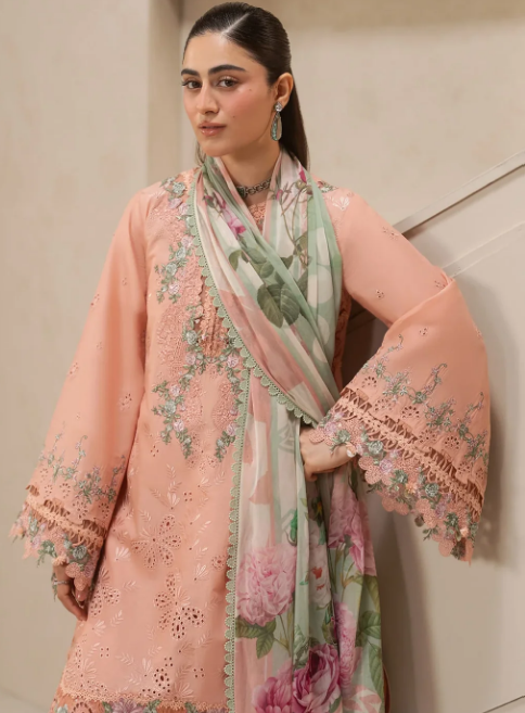 Elaf Premium | E Craft Chikankari 26 |EHC-3B DUSTROSE