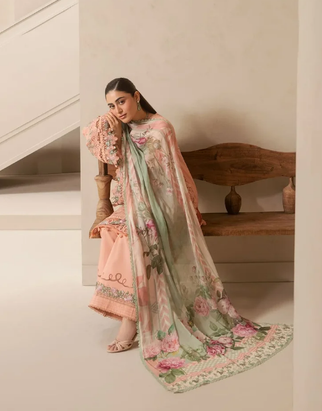 Elaf Premium | E Craft Chikankari 26 |EHC-3B DUSTROSE