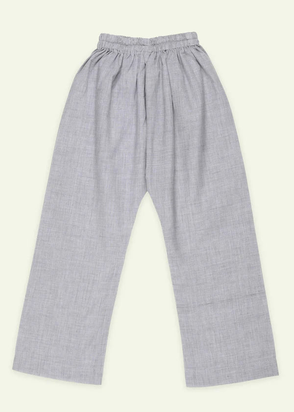 Boys Grey Embroidered Kurta Trouser Set - Ixample