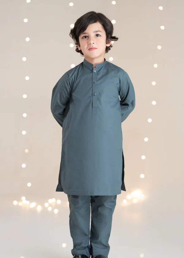Plain Charcoal Kurta Trouser - Litsy Bitsy