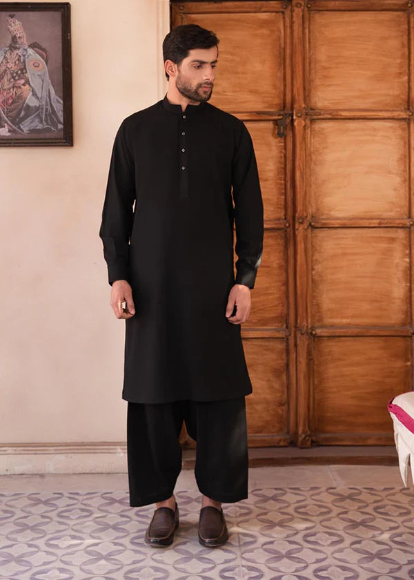 Regular Fit Kurta Shalwar - Black - 10 - Arshad Mens Wear