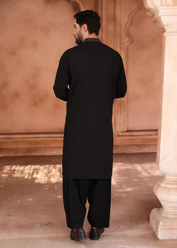 Regular Fit Kurta Shalwar - Black - 10 - Arshad Mens Wear